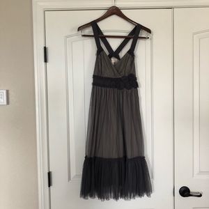 Anthropologie Midi Tulle Formal Dress